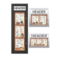 Indoor Enclosed Menu Cases with Header & Lights (8 1/2" x 11" Portrait Menus)