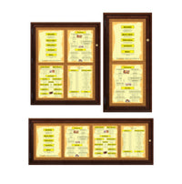 Indoor Enclosed Wood Menu Cases (11" x 14" Portrait Menus)