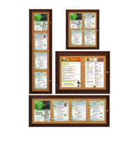 Indoor Enclosed Wood Menu Cases with Lights (8 1/2" x 14" Portrait Menus)