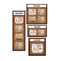 Indoor Enclosed Wood Menu Cases with Header & Lights (11" x 14" Landscape Menus)