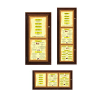 Indoor Enclosed Wood Menu Cases with Lights (11" x 14" Portrait Menus)