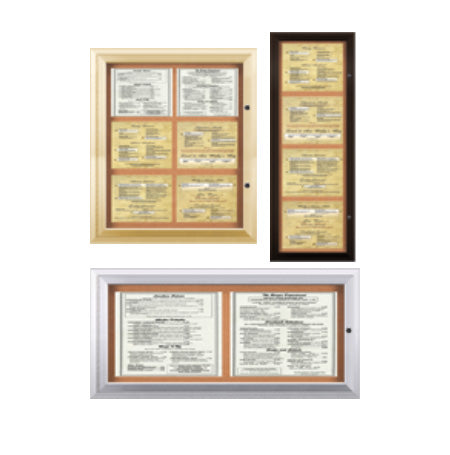 Indoor Enclosed Menu Cases with Lights (11" x 14" Landscape Menus)