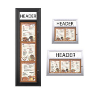 Indoor Menu Cases Radius Edge + Header + Light for 8 1/2 x 11 Portrait Size Menus