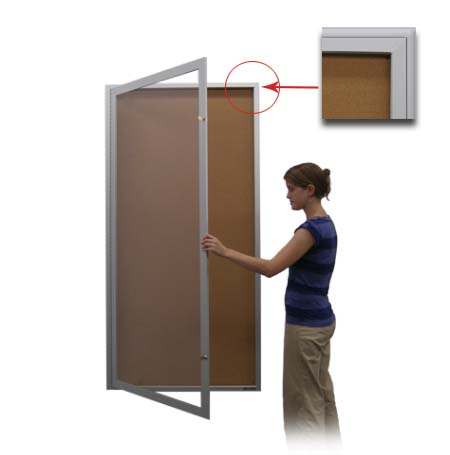 Extra Large Indoor Enclosed Metal Poster Cases with Radius Edge Cabinet Corners 15+ Sizes