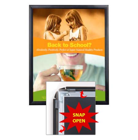 27 x 39 SwingSnap Front Loading Poster Snap Frame | Snap Open Metal Frame with 1 1/4" Mitered Corners