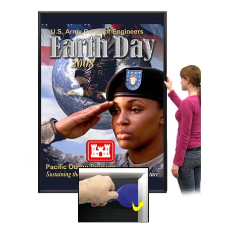 EXTRA-LARGE Poster Snap Frames 24 x 96 (1 3/4" Security Profile MOUNTED GRAPHICS)